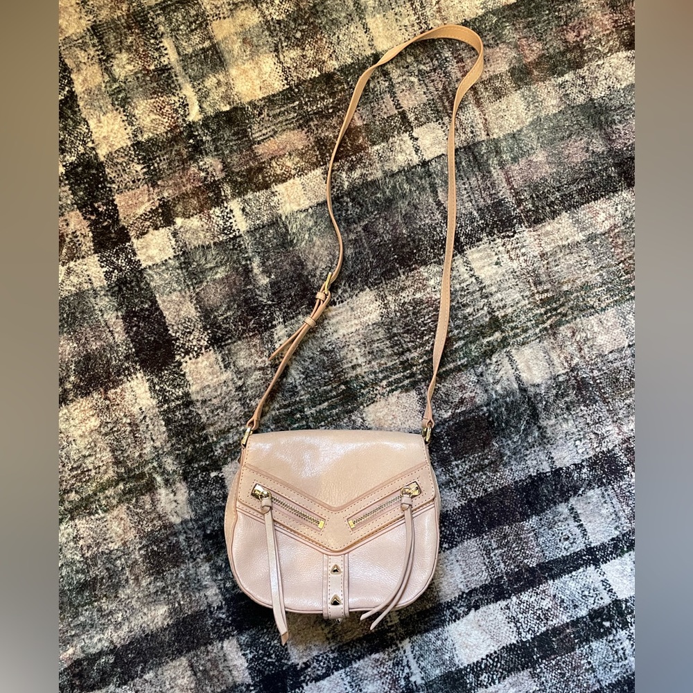 Botkier Crossbody bag. Pale pink genuine leather. Denim transfer marks on back.